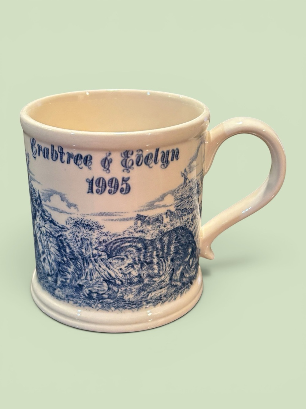 Crabtree & Evelyn 1995 Blue/White Annual Collectible Mug - Pre-Owned No Box